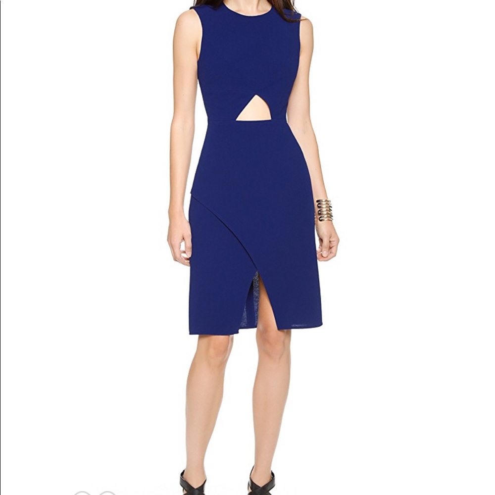 bcbgmaxazria petite cocktail dresses BCBG Maxazria Dotted Satin Cocktail Dress In Sapphire Green Size XS